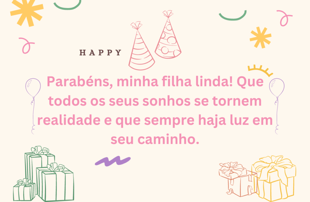 Mensagem de Feliz Aniversário Para Filha