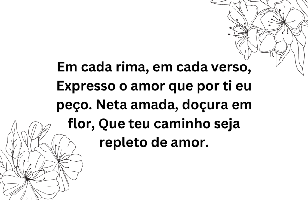 Mensagem de Aniversário de Poesia Para Neta