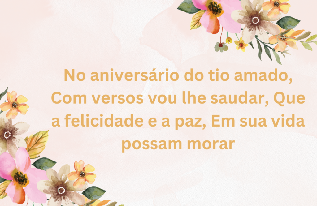 Mensagens de Poesia de Aniversário Para o Tio