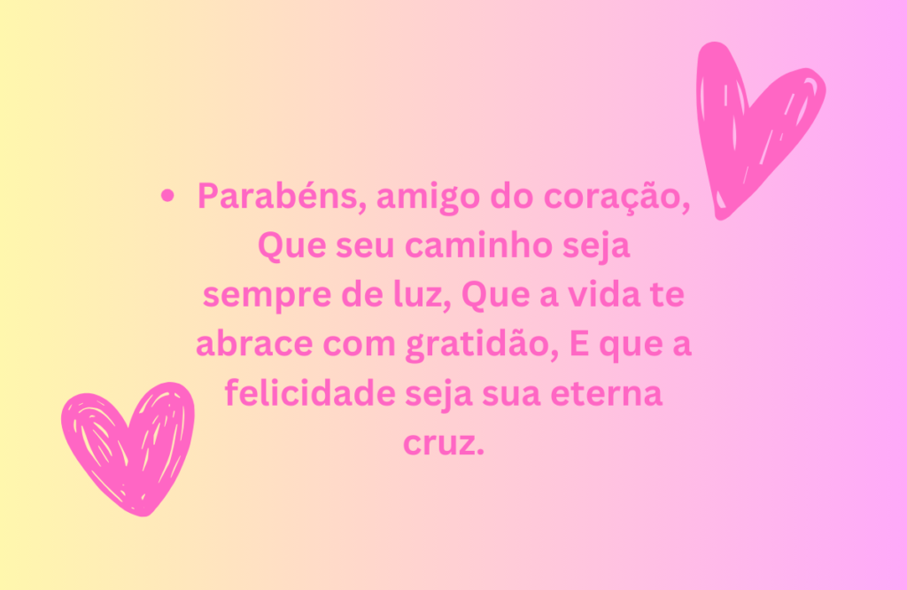 Poesia Mensagens de Aniversário Para Amigo