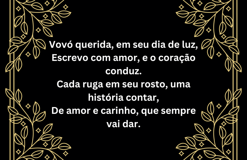 Mensagem de Aniversário de Poesia Para a Avó