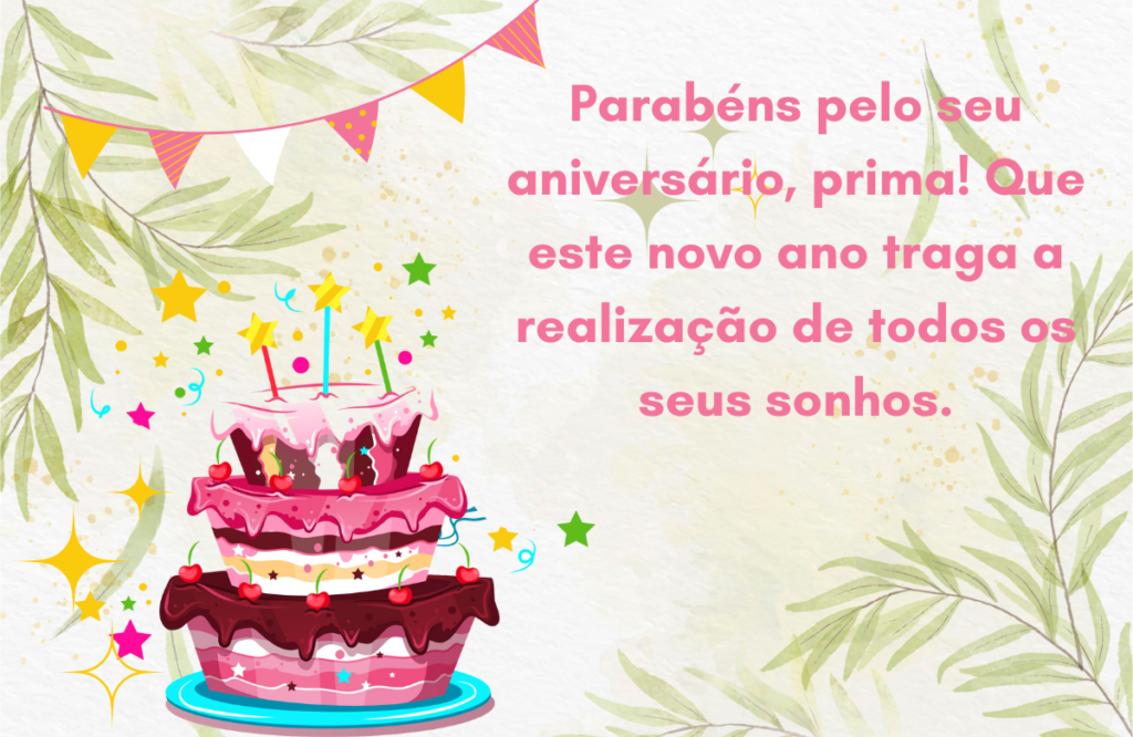 Mensagem de Feliz Aniversário Para Prima