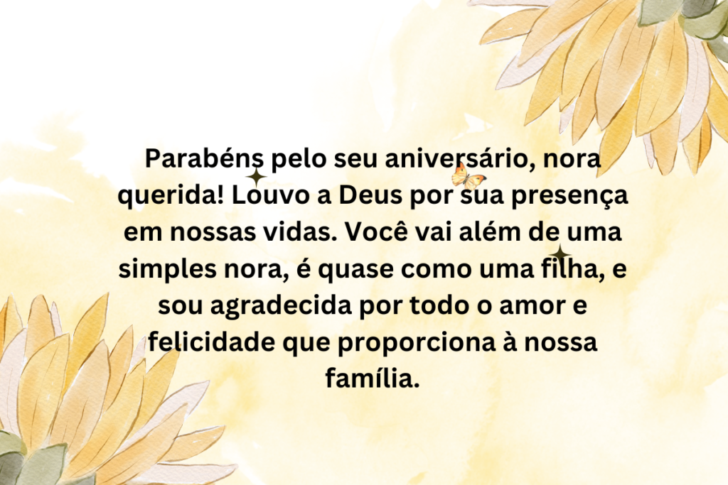 Mensagem de Aniversário Emocional Para Nora