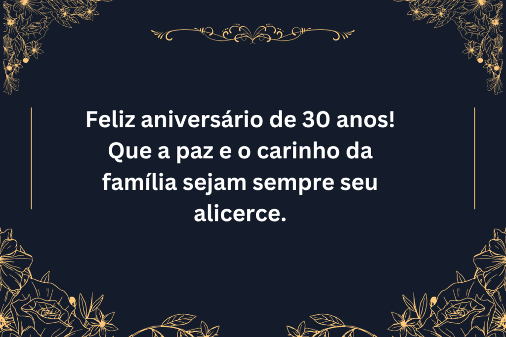 Mensagem De Aniversário De 30 Anos Para A Família